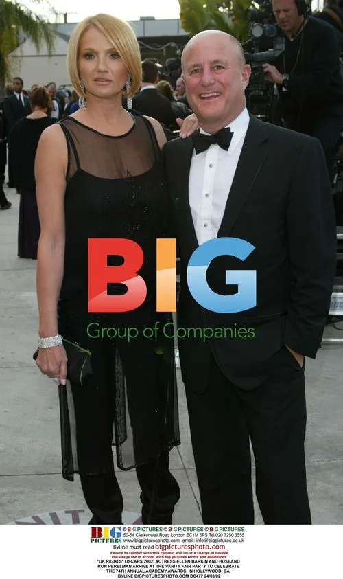 Ellen Barkin and Ron Perelman at Oscars 2002 Vanity Fair Party