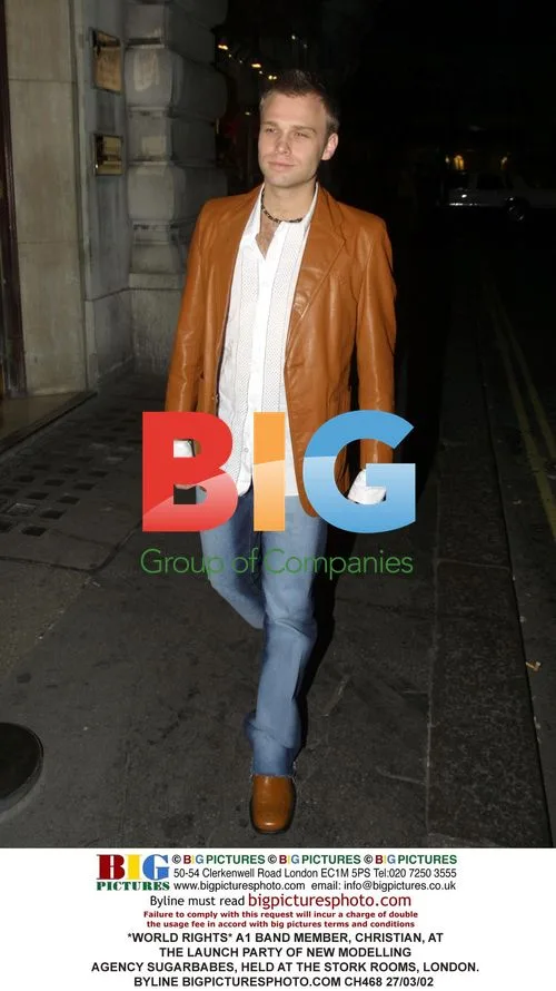 A1 Band Member Christian at Sugarbabes Launch Party