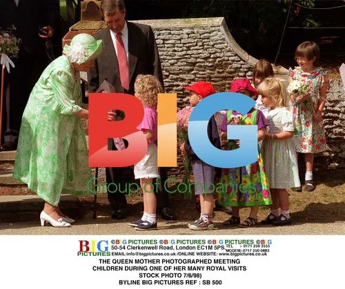 Queen Mother Meets Children During Royal Visit