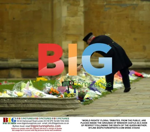 Floral tributes at Windsor Castle after Queen Mother's death