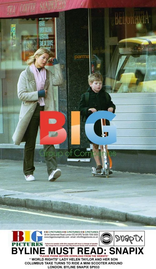 Lady Helen Taylor and Son Ride Mini Scooter