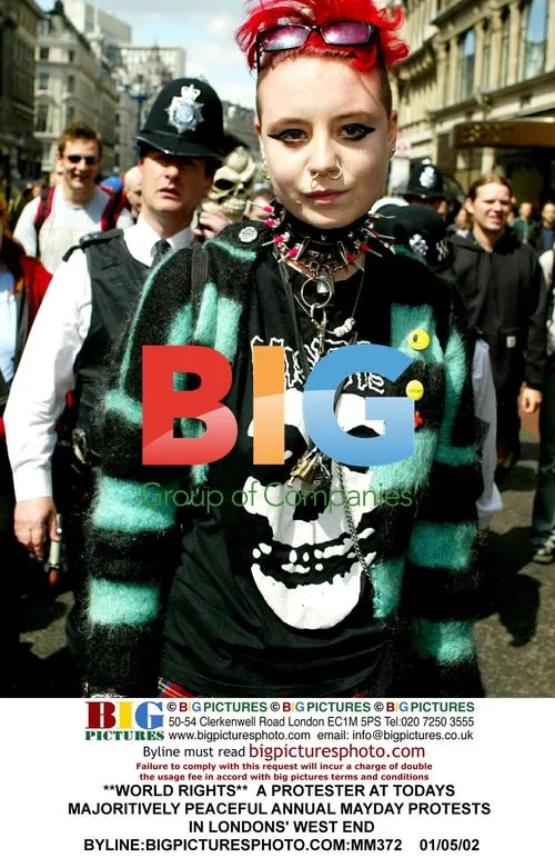 Protester at Mayday Protests in London