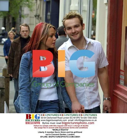 Liberty X's Kevin Simm and Girlfriend in London