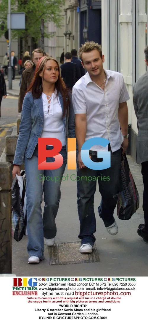Liberty X's Kevin Simm and girlfriend in London