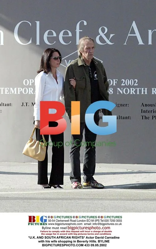 David Carradine shopping with wife