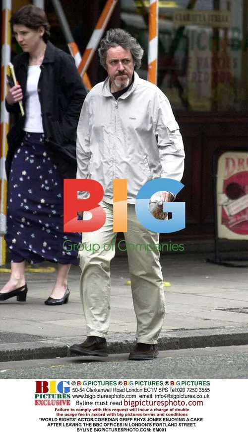 Griff Rhys Jones Enjoys Cake After BBC Visit