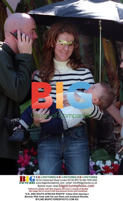Celine Dion Leaving Beverly Hills Hotel with Family