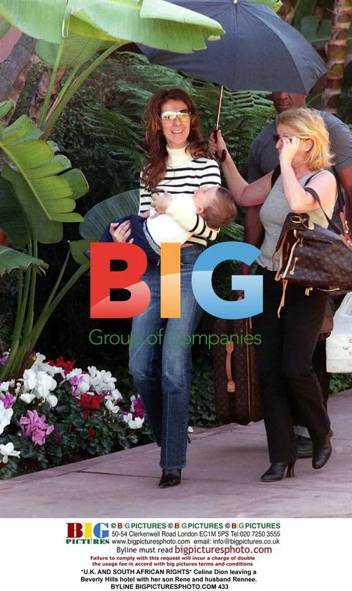 Celine Dion Leaves Beverly Hills Hotel With Family
