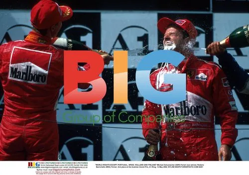 Schumacher and Barrichello Celebrate Austrian GP Win
