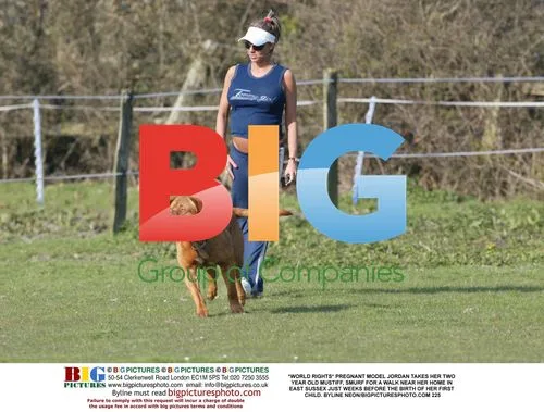 Pregnant Model Jordan Walks Dog