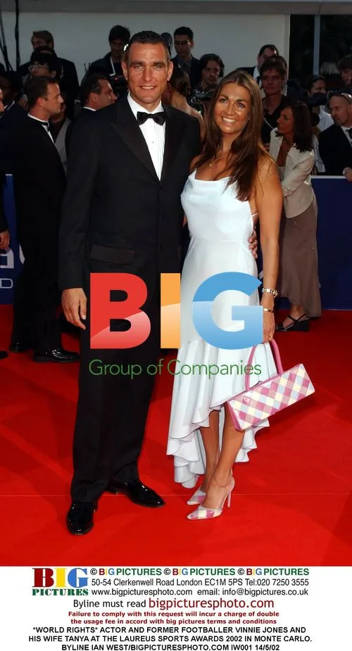 Vinnie Jones and wife at Laureus Sports Awards 2002