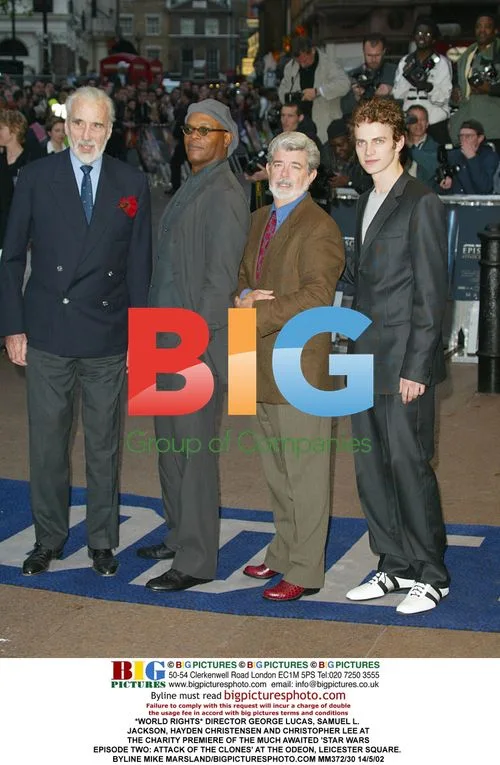 Lucas, Jackson, Christensen, Lee at 'Star Wars' Premiere