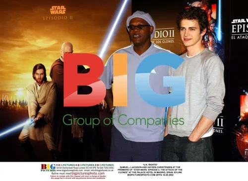 Samuel L. Jackson and Hayden Christensen at Star Wars Premiere