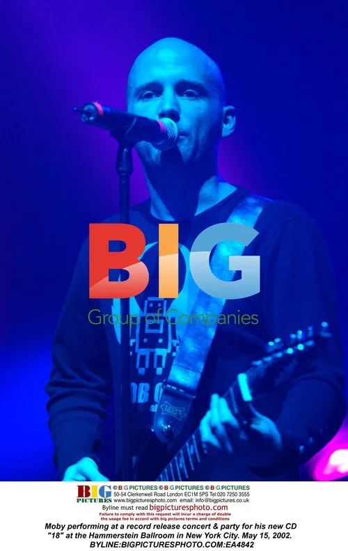 Moby performing at record release party in NYC