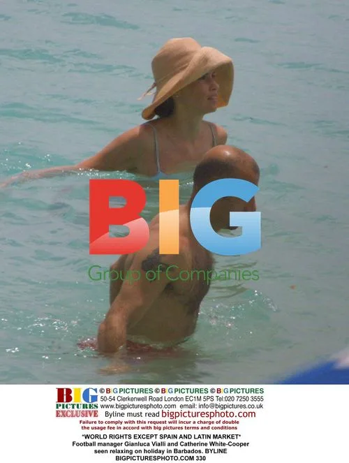 Gianluca Vialli and Catherine White-Cooper on Barbados holiday