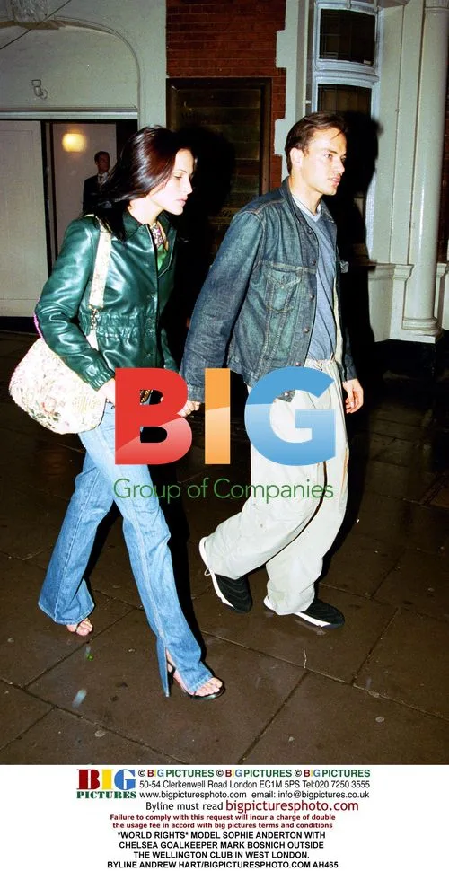 Sophie Anderton and Mark Bosnich outside The Wellington Club