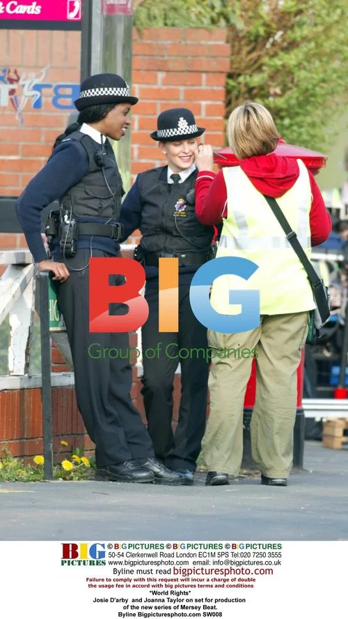 Josie D'arby and Joanna Taylor on set of Mersey Beat
