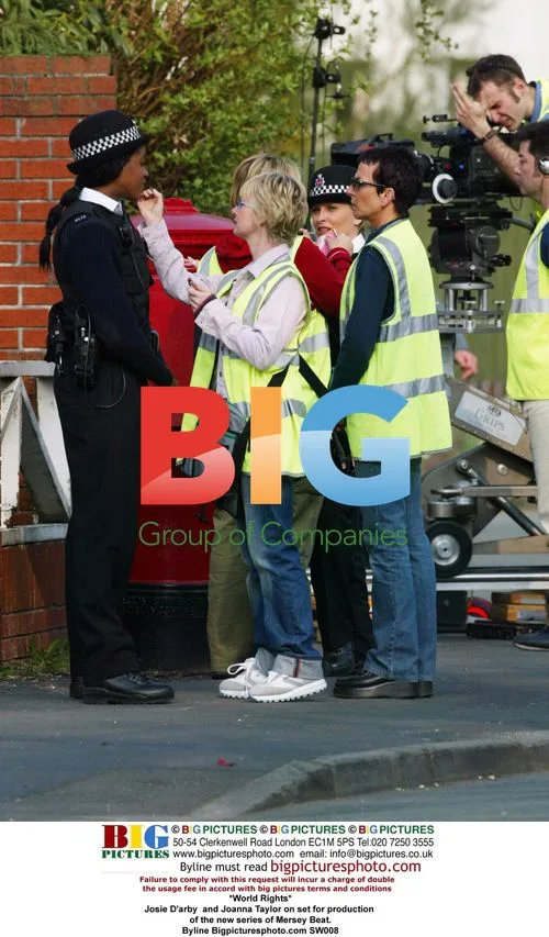 Josie D'arby and Joanna Taylor on set for Mersey Beat