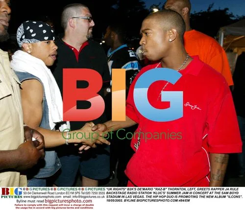 B2K's De'Mario 'Raz-B' Thornton and Ja Rule Backstage