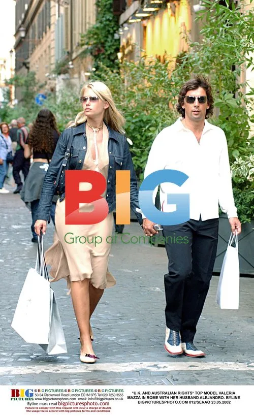 Top model Valeria Mazza in Rome with husband