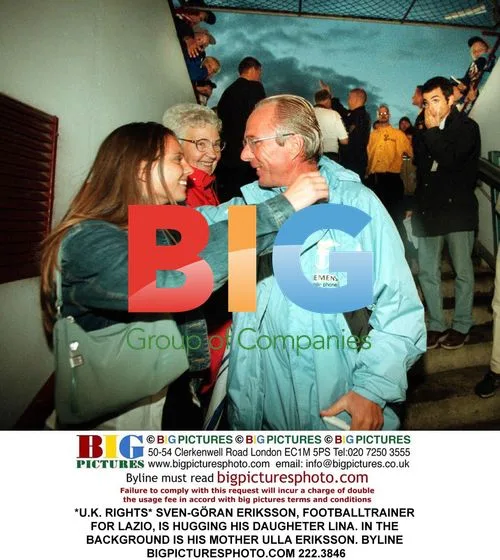 Sven-Gran Eriksson hugs daughter Lina