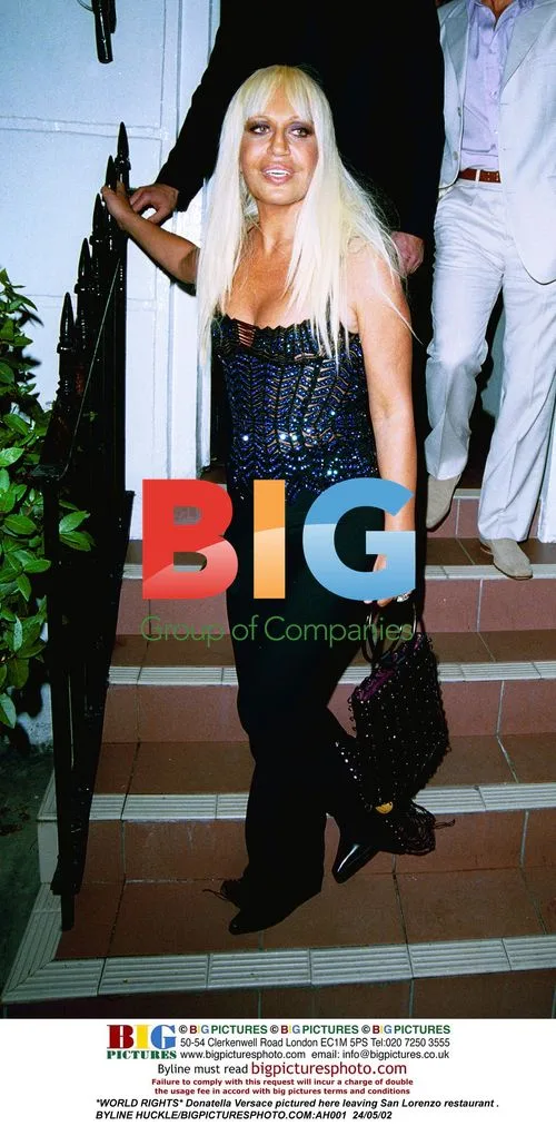 Donatella Versace leaving San Lorenzo