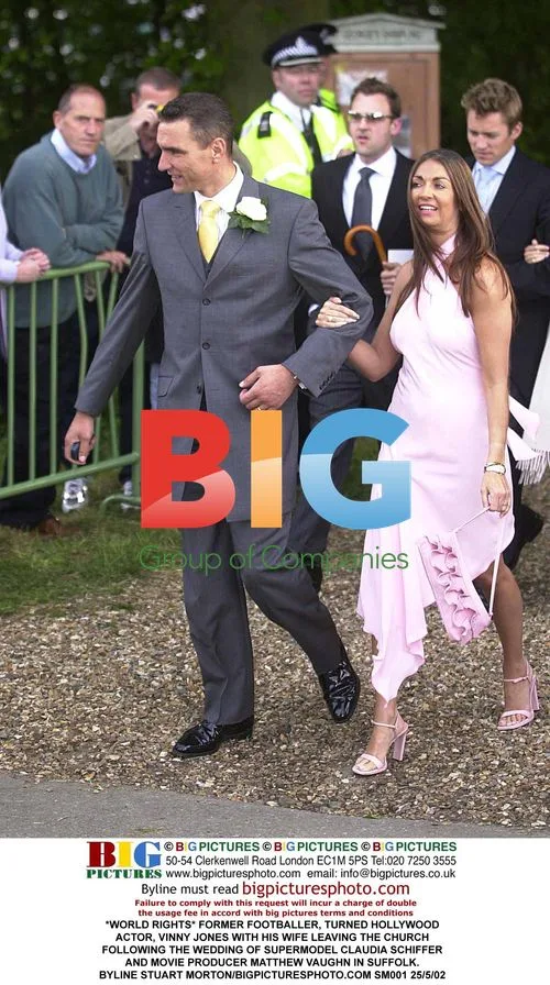 Vinny Jones and Wife at Schiffer-Vaughn Wedding
