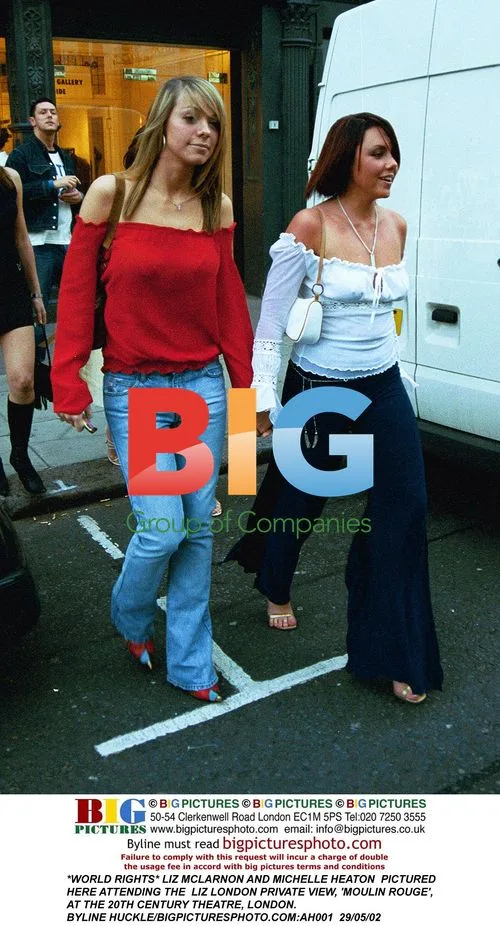 Liz McLarnon and Michelle Heaton at Moulin Rouge Exhibition