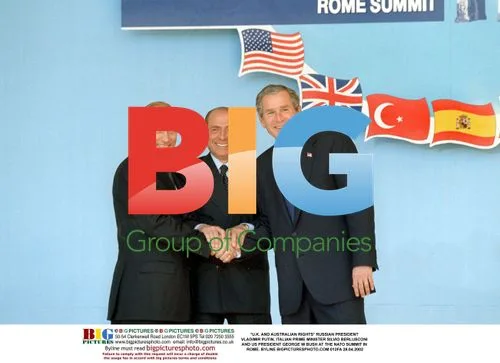 Putin, Berlusconi and Bush at NATO Summit