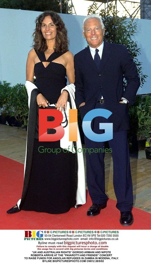 Giorgio Armani and Roberta Arrive at Pavarotti Charity Concert