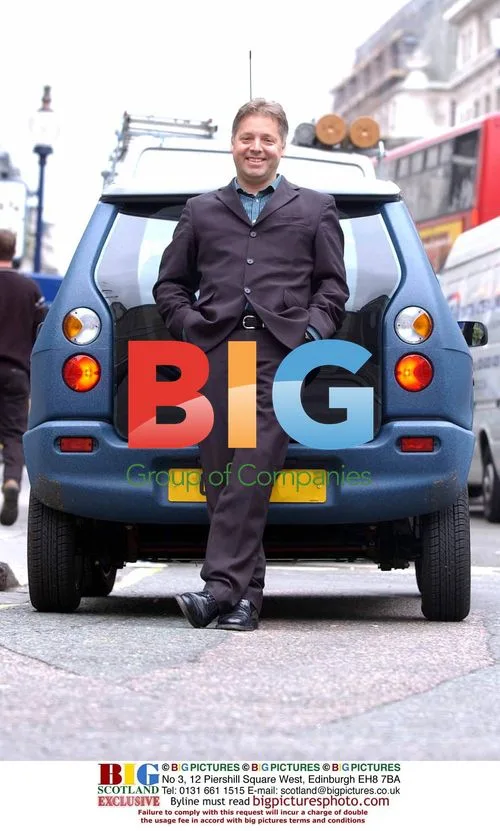 RADIO 1 DJ MARK GOODIER WITH ELECTRIC CAR