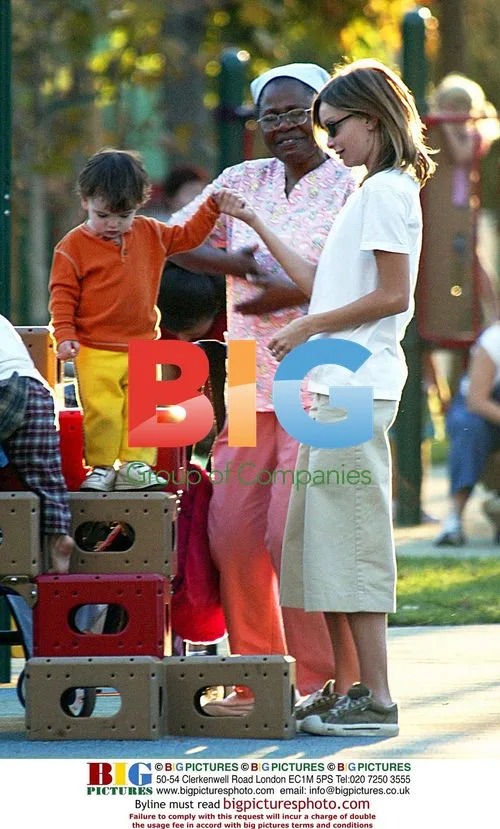 Calista Flockhart and son Liam at park