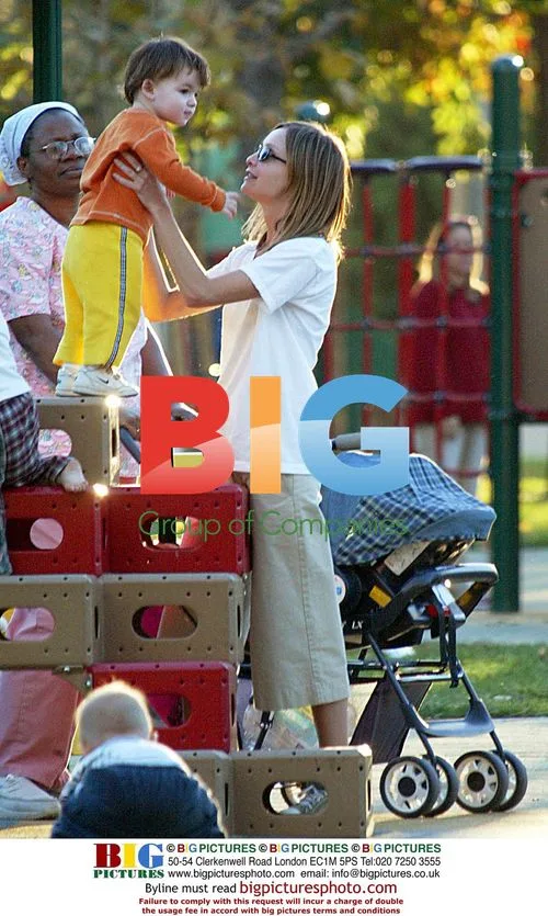Calista Flockhart and son Liam at park