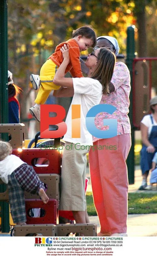 Calista Flockhart and son Liam at park
