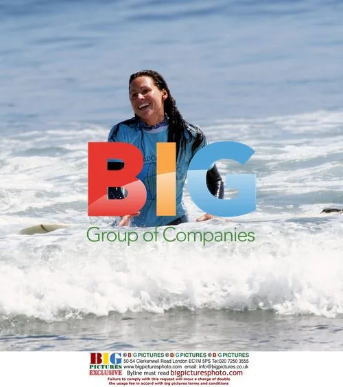 Minnie Driver Surfing in Malibu