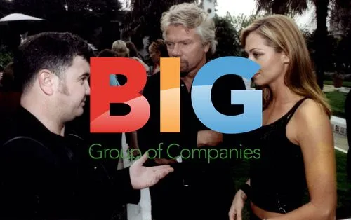 Darryn Lyons with Richard Branson and Tania Zaetta