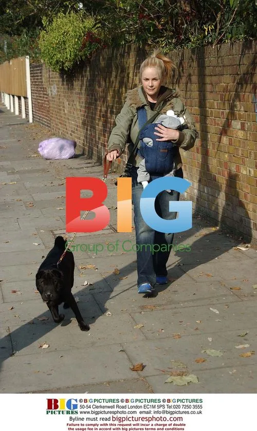 Gail Porter out with baby and dog