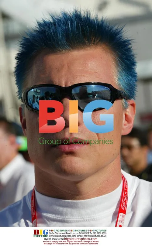 Mika Salo's Final GP with Blue Hair