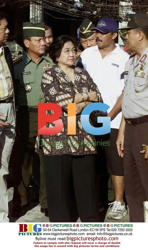 Megawati Sukarnoputri inspects Bali devestation