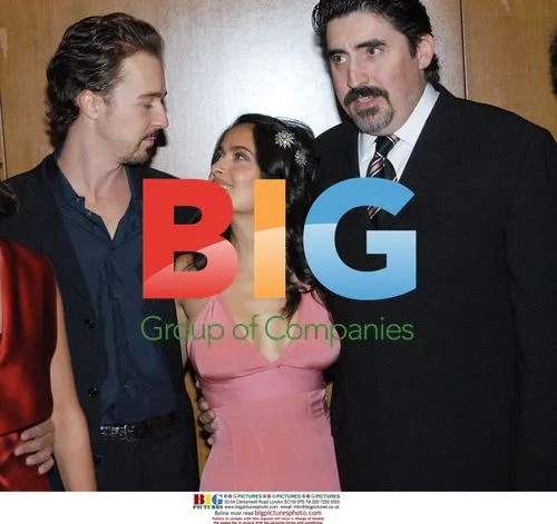 Ed Norton, Salma Hayek and Alfred Molina at "Frida" premiere