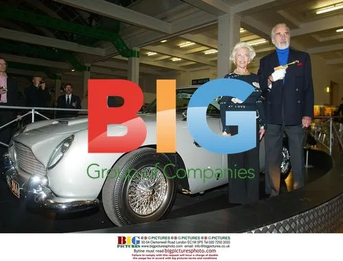 Honor Blackman and Christopher Lee at Bond Exhibit