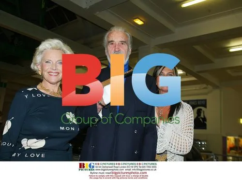 HONOR BLACKMAN, CHRISTOPHER LEE AND CAROLINE MONROE at BOND EXHIBITION