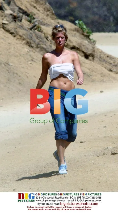 Rachel Hunter and sister walk dogs in Hollywood