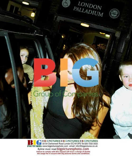 David and Victoria Beckham with Brooklyn leave Chitty Chitty Bang Bang