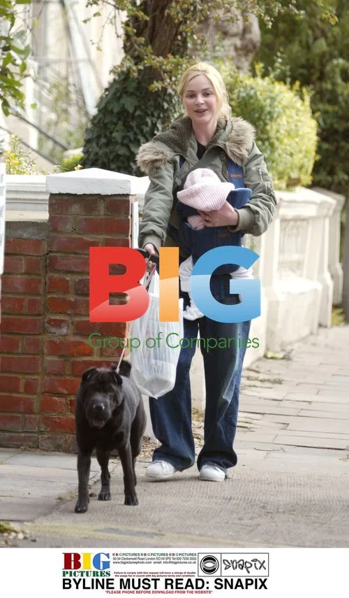 TV presenter Gail Hipgrave with dog and baby