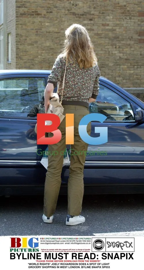 Joely Richardson does grocery shopping in West London