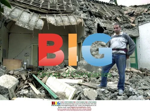 Devastation in Santa Vererina, Sicily after earthquake