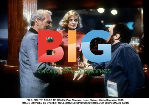 Paul Newman, Helen Shaver, Martin Scorsese on the set of 'The Color of Money'