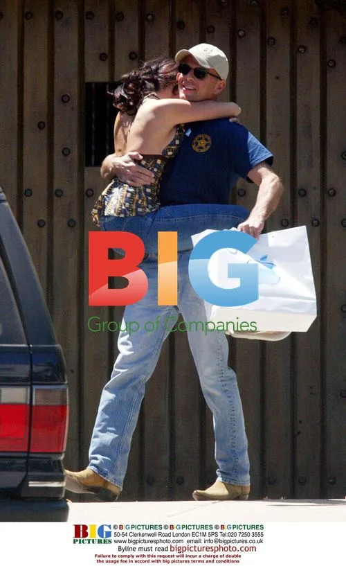 Bruce Willis and Jaimseye Haft outside Hollywood hotel