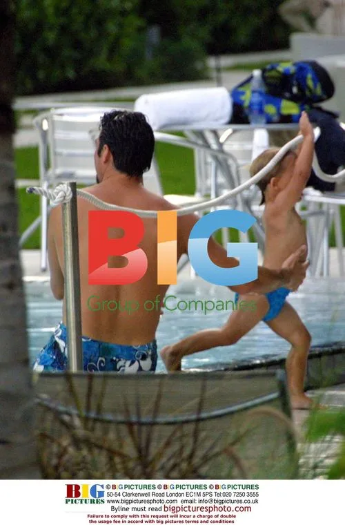 Dean Cain Plays with Son in Miami